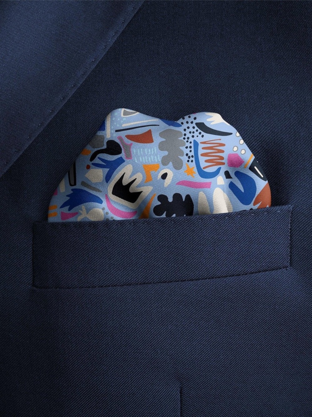 CB GREY 100% Silk Fun Design ‘The Elise Midi’ Pocket Square Scarf - Picture 4 of 11